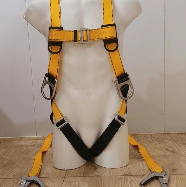 Full-body safety belt 3 holes + Rope with buffer bag + double large hooks