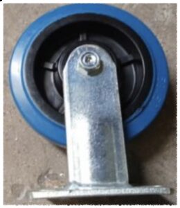 6" rubber elastic blue wheel fixed (Fija)