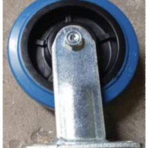 6" rubber elastic blue wheel fixed (Fija)